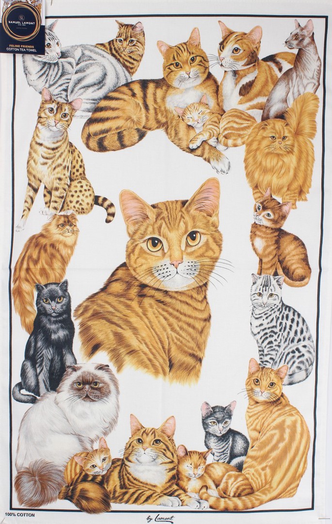Samuel Lamont 'Feline Friends'  tea towels Code:TT- 429. (NEXT DELIVERY APRIL 2021) image 0